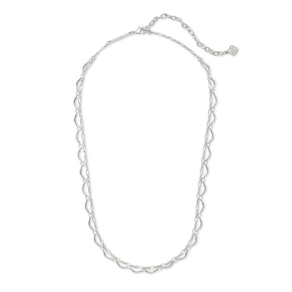 Kendra Scott Lori Silver Double Layer Multi Strand Scalloped Necklace - Picture 5 of 7